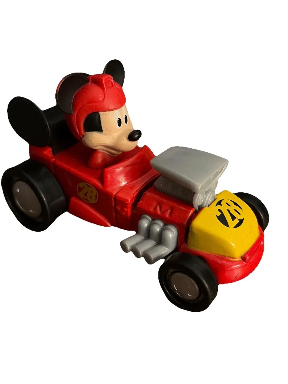 Mickey's Roadster Racers Hot Rod Diecast Red Race Car Mattel #28 Disney Mouse